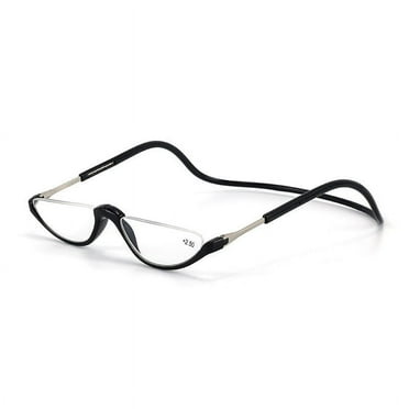Folding Neck Hanging Reading Glasses, Half Frame Magnetic Readers with TAC Lenses, PC Frame for Men and Women