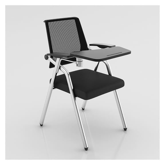 Folding Office Desk Chair with Desk Attached Stackable Conference Room Chairs Training Chair Foldable Computer Desk Chair with Tablet Arm