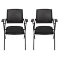 thumbnail image 1 of Folding Office Reception Guest Chair Set of 2, Mesh Net Reception Chair for Waiting Conference Room Blak, 1 of 11
