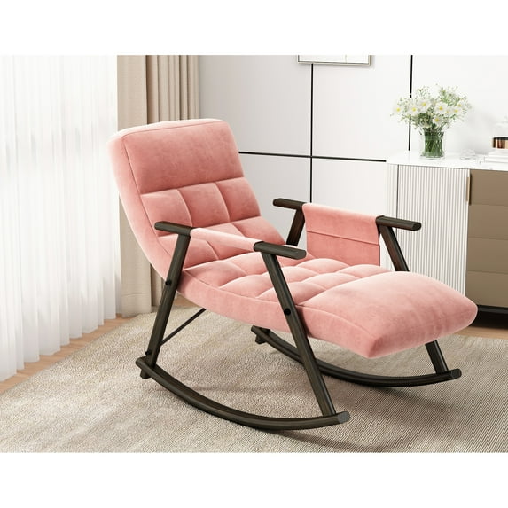 Folding Office Rocking Seat - Stable Base Pink Armchair Construction