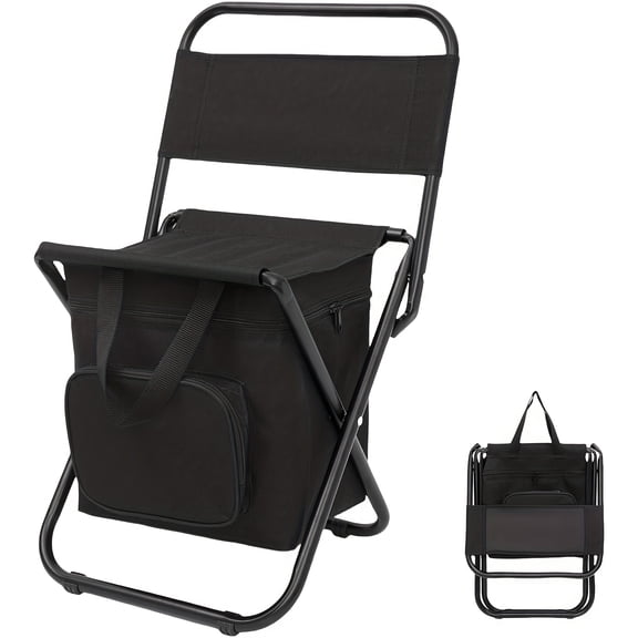 Folding Outdoor Chair, Lightweight Backrest Stool with Integrated Backpack, Heavy Duty Seat for Camping, Hunting, Fishing