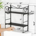 thumbnail image 1 of Folding Over Toilet Storage Shelf with Hooks and Paper Holder - Black, 1 of 5