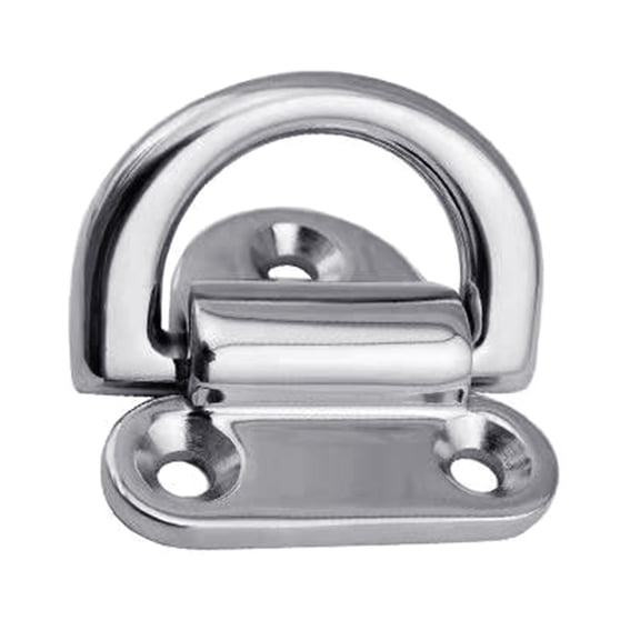 Folding Pad Eye Anchor-Point 316 Stainless Steel D Deck Lashing D Tie Down Cleat for Marine Trailer 6/8/10mm