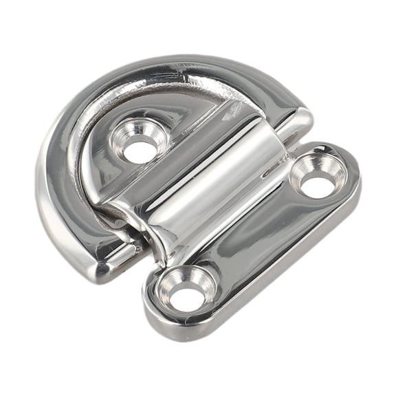 Folding Pad Eye Lashing D Ring Tie Down Anchor Point For Marine Boat Trailer Truck, 316 Stainless Steel Deck Hardware With Cleat Plate, Silver Finish For Interior And Exterior Use
