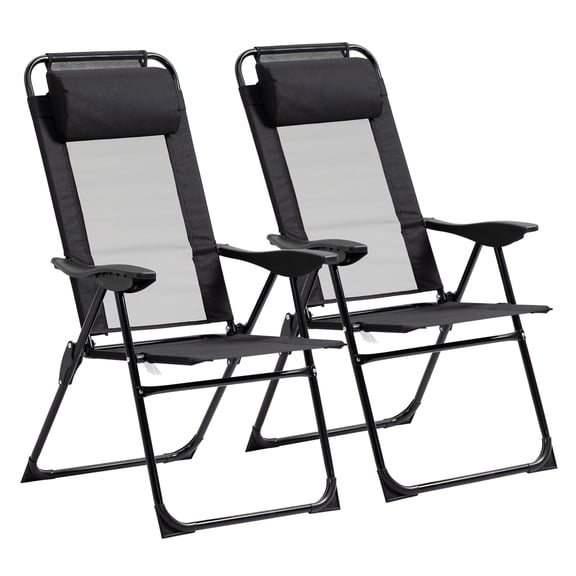 Folding Patio Chairs Set Of 2, Outdoor Deck Chairs for Relaxing by the Garden, Pool or Beach