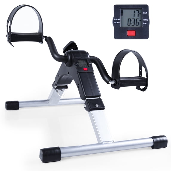 Mini Exercise Bike, Folding Foot Pedal Exerciser Under Desk Bicycle for Arm and Leg Exerciser