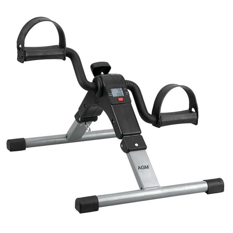 AGM Mini Folding Pedal Exerciser for Seniors Non Slip Portable for Arm Leg Fits Under Desk Features LCD Display Walmart