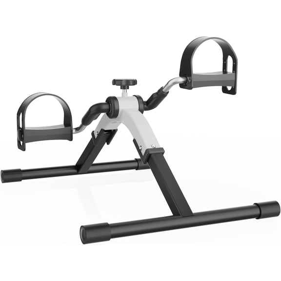 Folding Pedal Exerciser Mini Exercise Bike Under Desk Bike for Arms and Legs Workout, Portable Desk Bike Peddler Machine for Sedentary Officer & Seniors