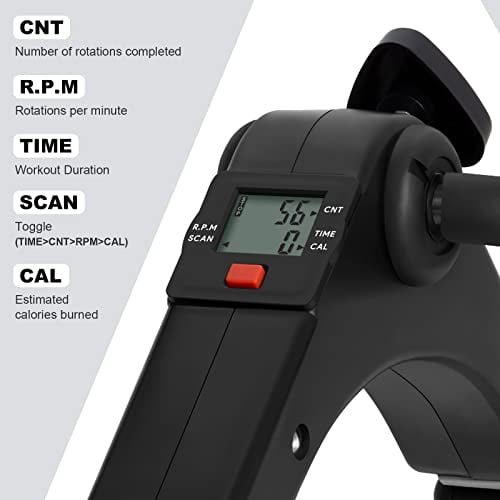 Folding Pedal Exerciser Mini Exercise Bike Under Desk Bike Pedal Exerciser with LCD Display