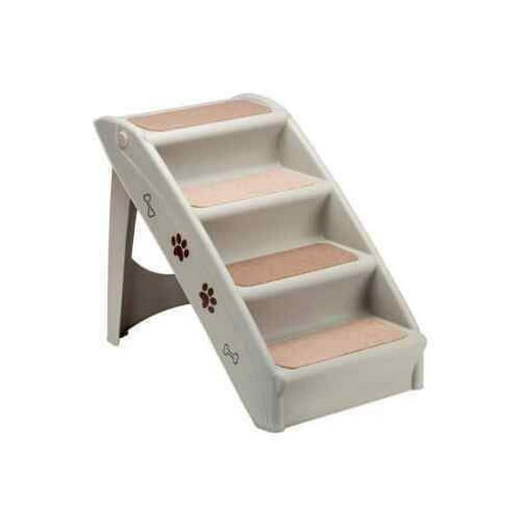 Folding Pet Dog Stairs Steps for high Bed Indoor Outdoor, with Siderails, Non-Slip Pads Foldable Plastic, Support up to 100 lbs