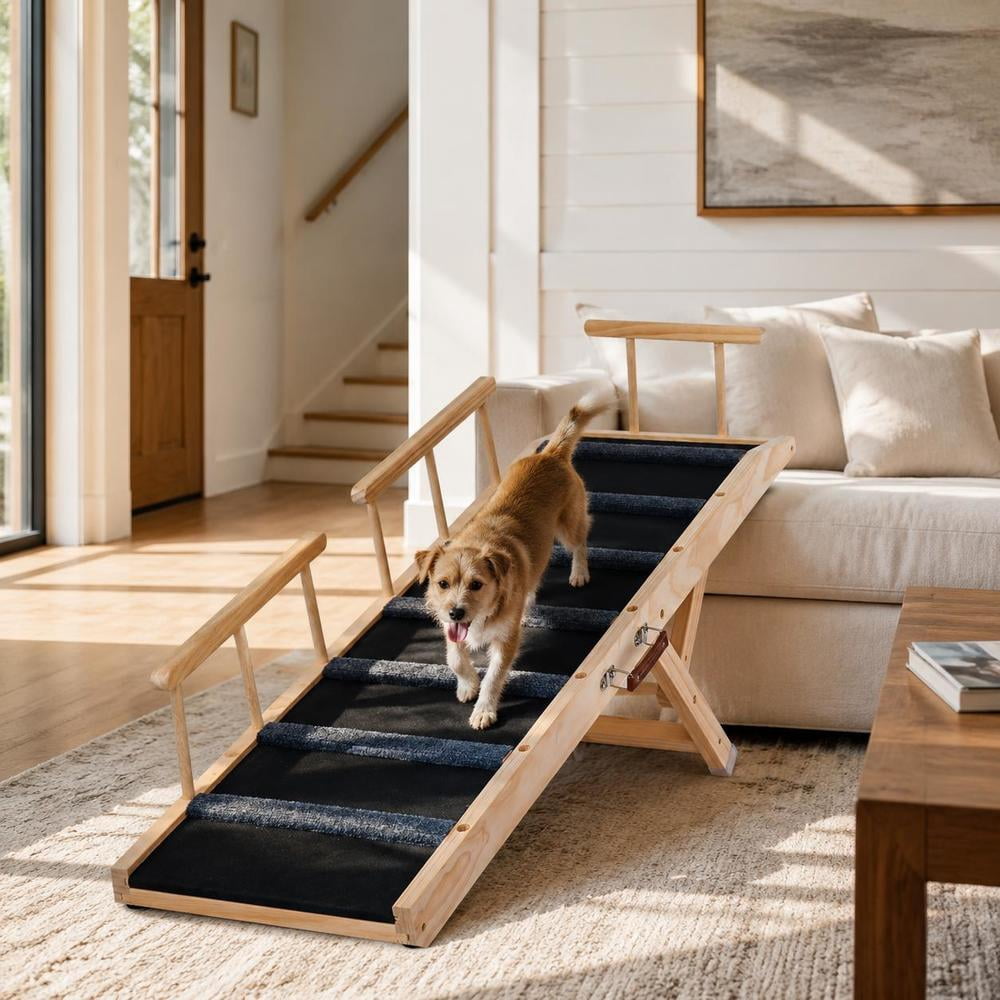 Long Pet Ramp Folding Pet Ramp, adjustable height, 47.2 inches long, made of wood ...