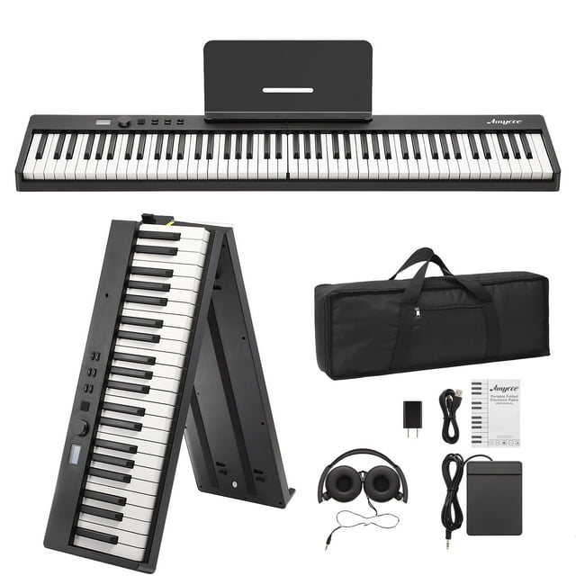 Folding Piano Keyboard,Portable Piano Keyboard 88 Keys for Beginner,Full Size Digital Piano with