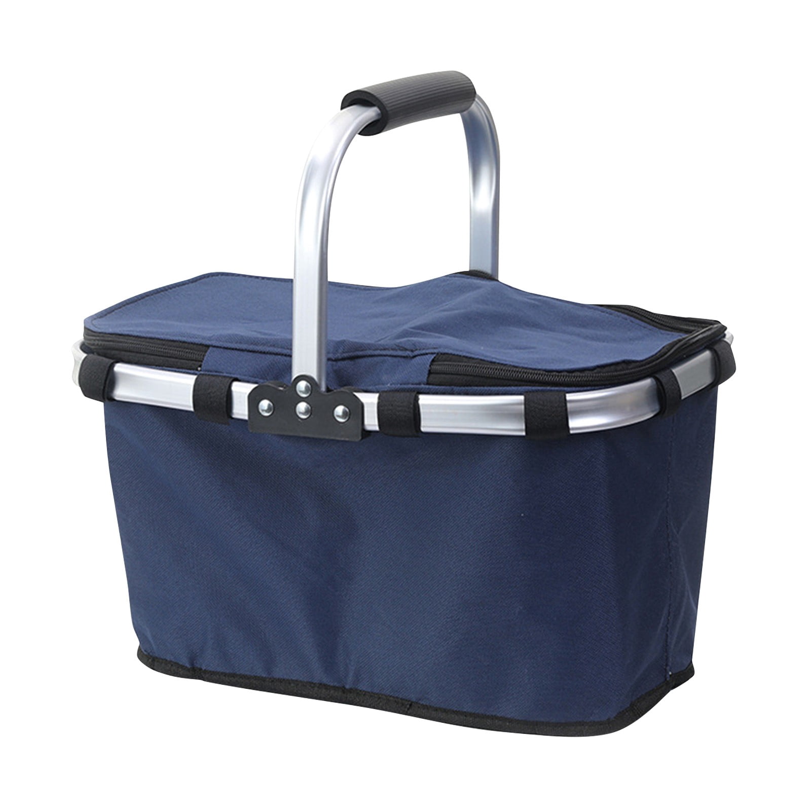 Farmhouse Highland Cow Picnic Basket - Collapsible Large Shopping Basket With Handle For Market, Beach, Travel