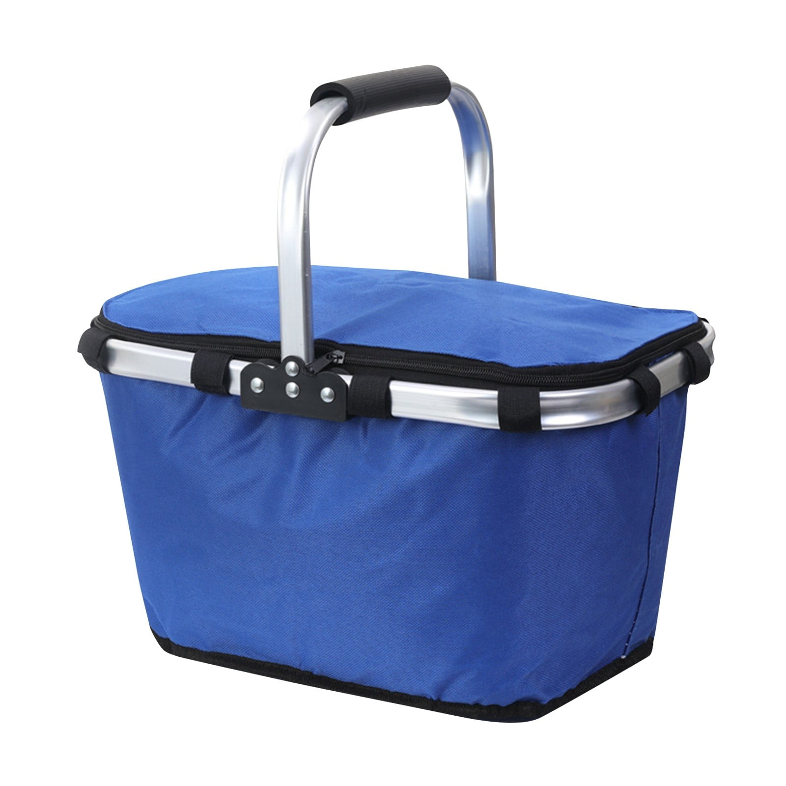 Farmhouse Highland Cow Picnic Basket - Collapsible Large Shopping Basket With Handle For Market, Beach, Travel
