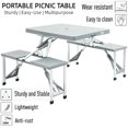 thumbnail image 1 of Folding Picnic Table with Seats and Umbrella Hole, Portable Camping Chairs Set, 4-Seat, Aluminum Frame, Gray, 1 of 11
