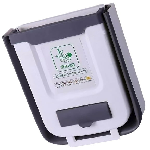 Compact Hanging Kitchen Cabinet Door Trash Can Bin 23x20x16 cm - Space Saving Home Waste Storage Solution