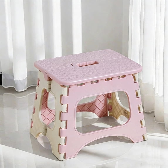 Folding Plastic Step Stool Mini Low Portable Stool for Adults and , Lightweight Travel Camping Stool for Outdoor, Bathroom, Kitchen, RV