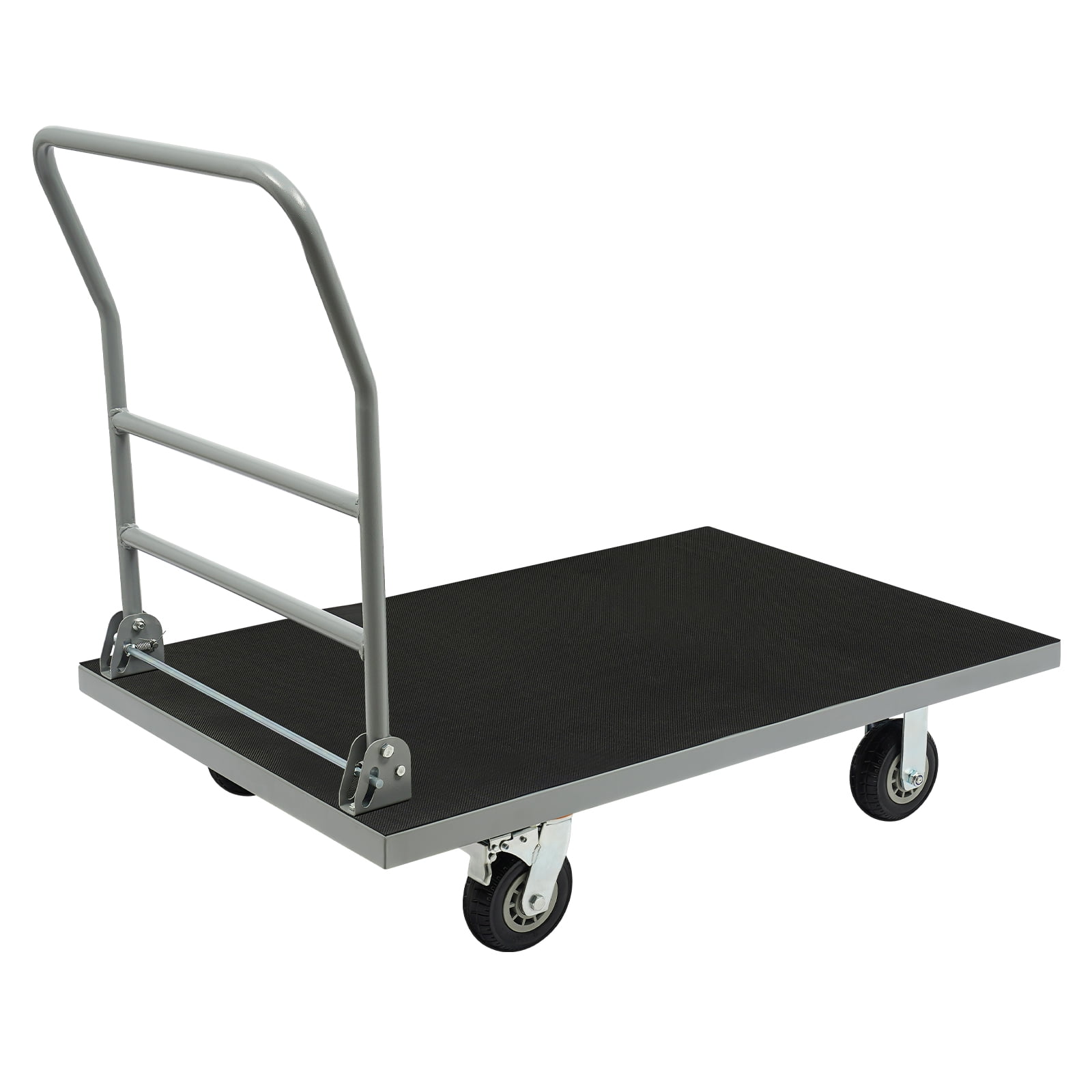 Folding Platform Truck Cart,2500 LBS Load Capacity, Foldable Flatbed Cart,Heavy Duty Platform Hand Truck with 6" 360 Degree Swivel Wheels for Moving Furniture