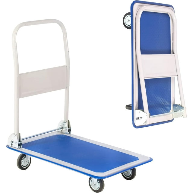 Folding Platform Truck, Portable Hand Truck Dolly with 360 Degree