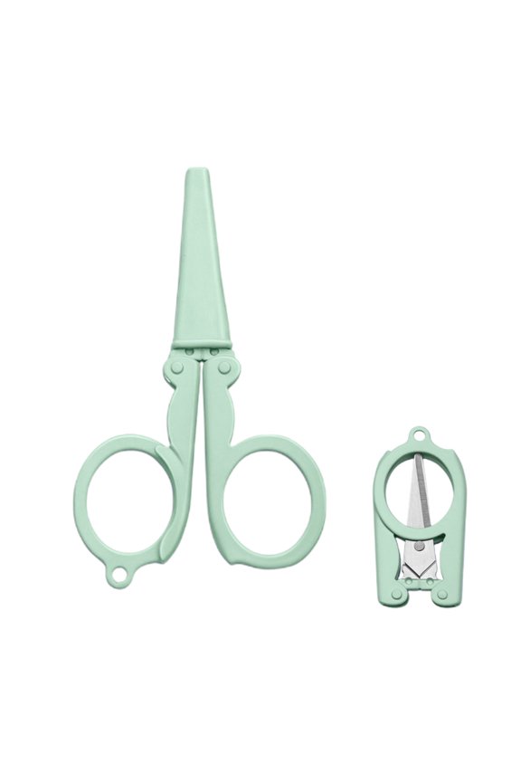 Folding Pocket Scissors, Compact Travel Scissors with Silicone Cover, Mini Foldable Scissors for Purse, Stainless Steel Blade Small Scissors,Collapsible Scissors for Keychain,Portable Craft Scissors