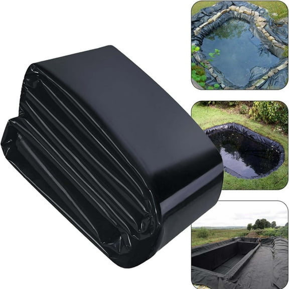 Folding Pond Liner, Waterproof Pool Seepage Membrane, Flexible Non-Toxic Fish Tank Cover, for Garden Landscaping Streams Water Features, 1.2x2.1m Easy Install