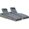Folding Pool Lounge Chair Set of 2 Outdoor Adjustable Chaise Lounge
