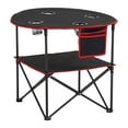 thumbnail image 1 of Portable Round Folding Table with 4 Drink Holders, Oxford Fabric Outdoor Picnic & Camping Table, 1 of 9