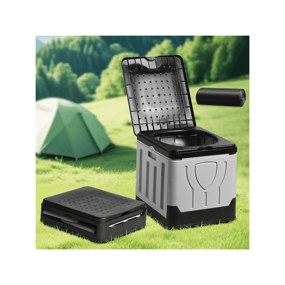 Folding Portable Camping Toilet with Sealed Lid, Compact Emergency Porta Potty for Adults, Outdoor Travel Commode for Road Trip, Car, Tent, Beach & Truck Drivers, Essential Camping Gear