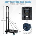 thumbnail image 1 of Folding Portable Dolly Cart, Black, 4-Wheel, 110 lbs Capacity, Adjustable Handle, Silent Wheels, 1 of 8