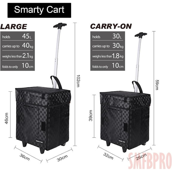 Folding Portable Rolling Crate Handcart - Collapsible Shopping Cart with Telescopic Handle, 30L Capacity for Grocery, Office, and Travel