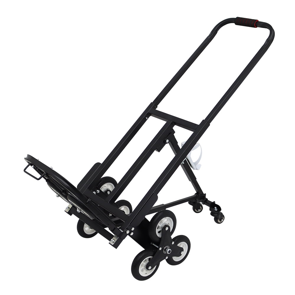 Folding Portable Stair Climbing Hand Truck Carbon Steel Handcart Luggage Cart 420LB with 2 Backup Wheels