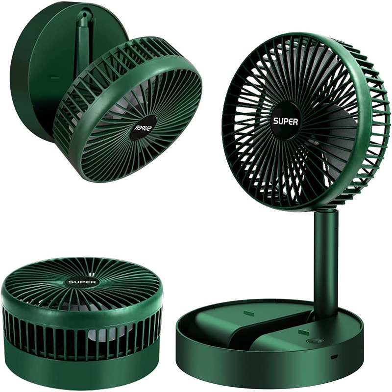 Folding Portable Stand Fan 6 Inch Telescopic Floor/USB with Rechargeable Battery 3 Speeds Super Quiet Adjustable Height UOS