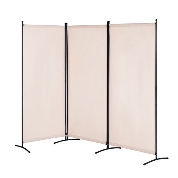 Folding Privacy Screen, 3 Panel Room Divider - Beige Portable Partition for Home, Office, Bedroom - Lightweight & Easy to Store