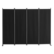 Folding Privacy Screen, 4 Panel Room Divider - Fabric Partition for Office, Bedroom, Study - Freestanding Decorative Screen, Black