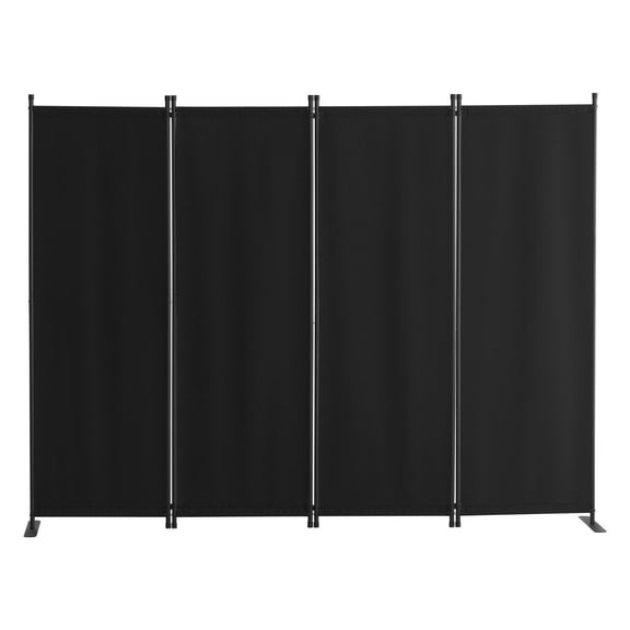 Folding Privacy Screen, 4 Panel Room Divider - Fabric Partition for Office, Bedroom, Study - Freestanding Decorative Screen, Black