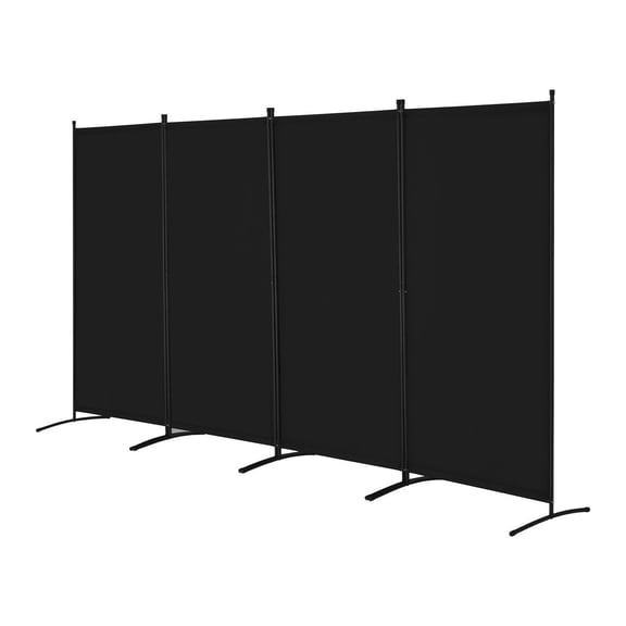 Folding Privacy Screen, 4 Panel Room Divider - Portable Partition for Home, Office, Bedroom - Black