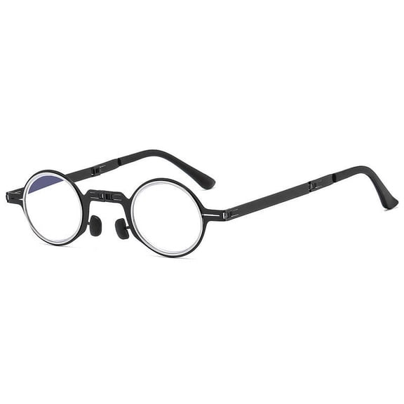 Folding Reading Glasses, Portable Metal Frame Readers for Small Faces, Full Frame Style, 100-400 Degrees