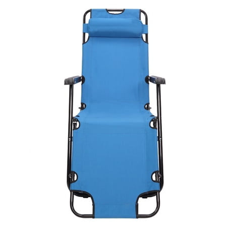 Folding Reclining Chair, Portable Dual Purposes Extendable Reclining Chair Blue