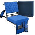 thumbnail image 1 of Folding Reclining Stadium Seat with Back Support for Bleachers 3 Adjustable PositionsPortable Outdoor Chair with Pockets Cup Holder Carry Straps for Sports Camping, Beach, 1 of 5