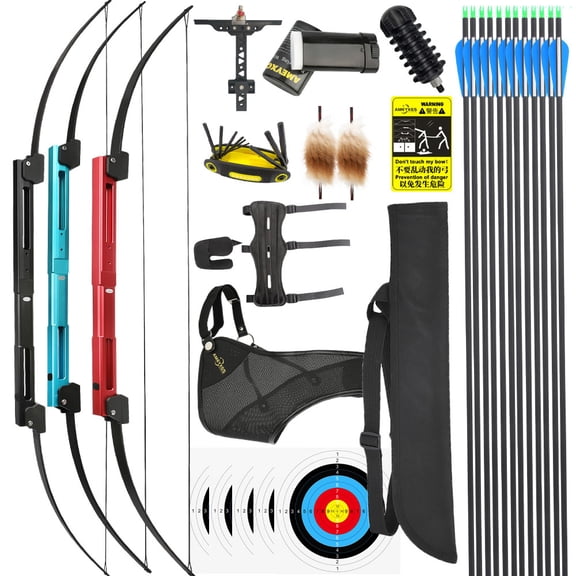 Folding Recurve Bow Set – 35lbs, CNC Aluminum Alloy Handle