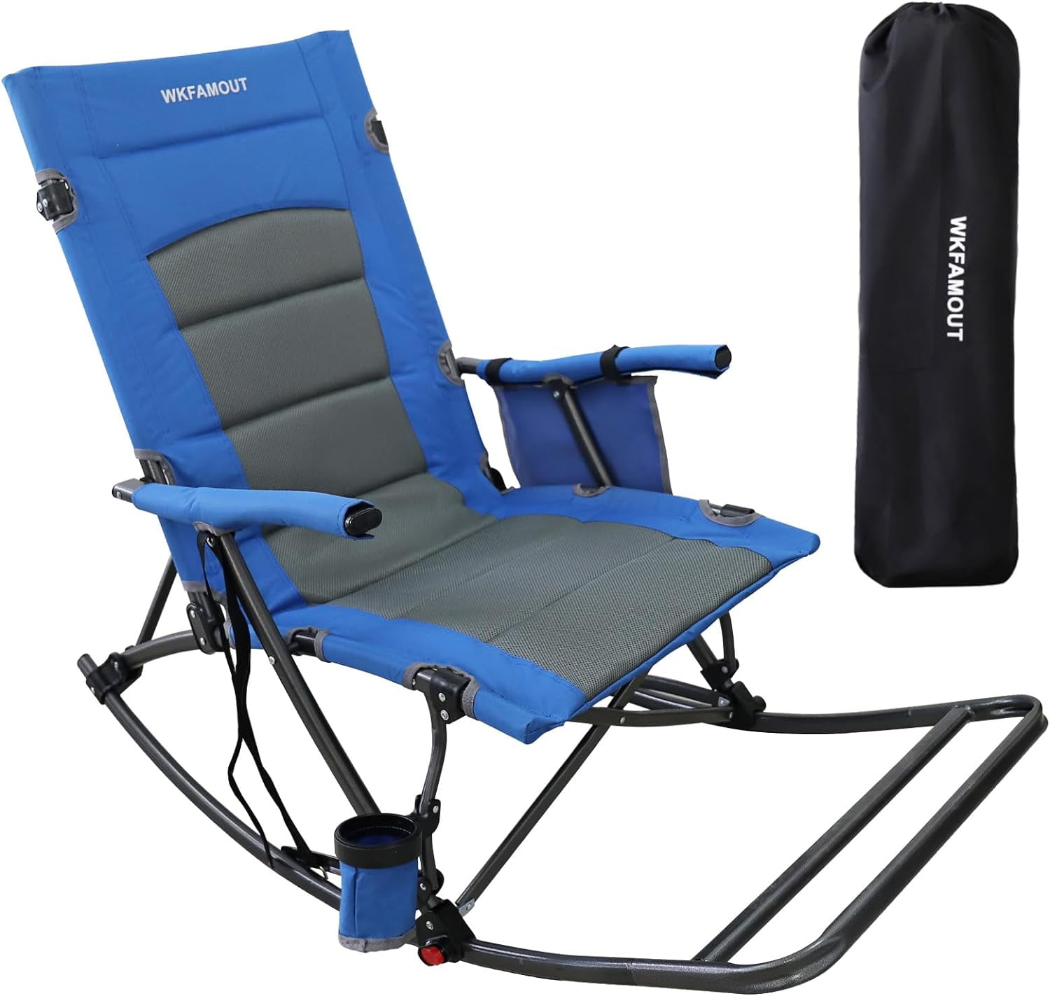 Folding Rocking Camping Chair with Foot Rest Portable Oversized Padded ...