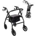thumbnail image 1 of Folding Rollator Walker with Seat, Steel Rolling Walker with 8" Wheels & Storage Bag, Supports up to 286.6lbs, Medical Walker, 1 of 16