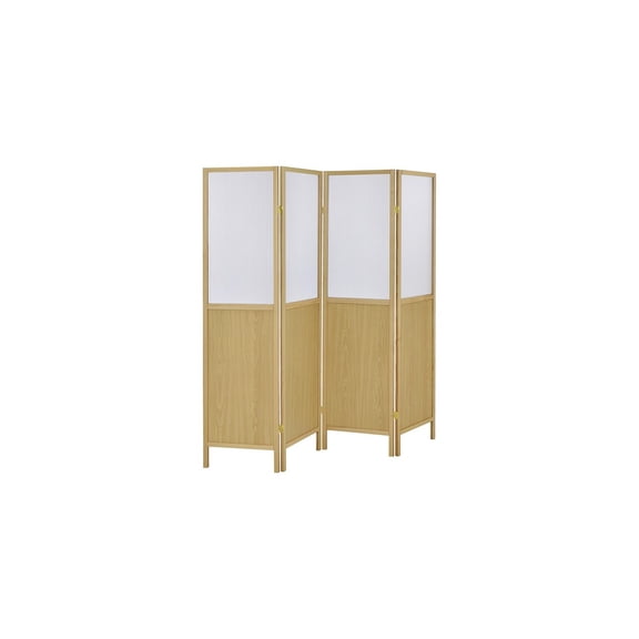 Folding Room Divider 4 Panel Shoji Screen - Natural Soft White 72"x60"