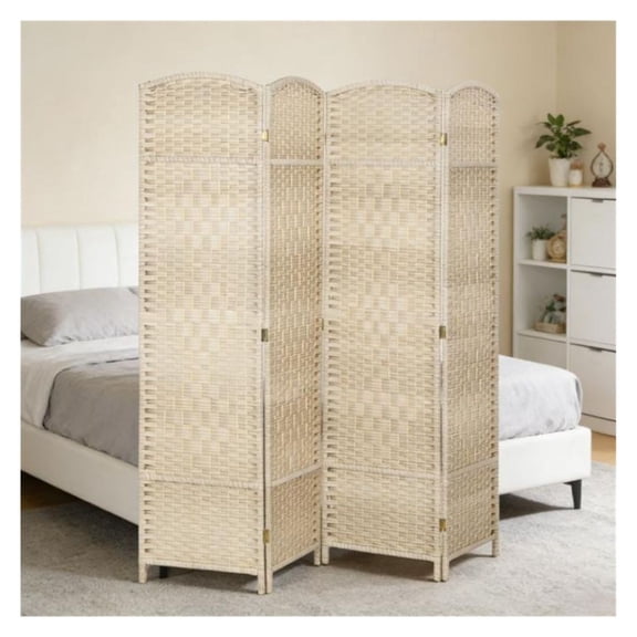 Folding Room Divider Screen, 3 Panel Privacy Screen Washed Oak - Portable Freestanding Partition for Home, Office, or Decorative Display