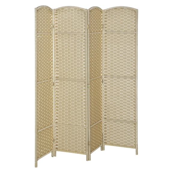 Folding Room Divider Screen 5.6' Tall, 4 Panel Privacy Partition