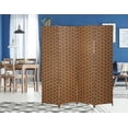 thumbnail image 1 of Folding Room Screen Dividers with 4 Panels Wood Mesh Woven Design Privacy Screens for Indoors Portable High Fiber Partition Screen Free-Standing for Home Office Bedroom Living Room, 1 of 7