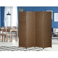 thumbnail image 1 of Folding Room Screen Dividers with 4 Panelst Wood Mesh Woven Design Privacy Screens for Indoors Portable High Fiber Partition Screen Free-Standing for Home Office Bedroom Living Room, 1 of 7