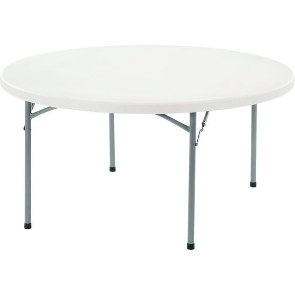 Folding Round Plastic Table, 60", White