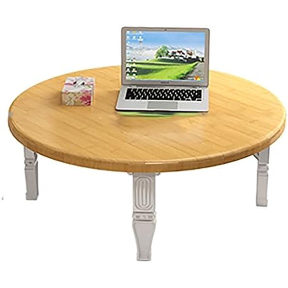 Folding Round Table, Japanese Low Table/Coffee Table/Study Table/Dining Table, for Tatami Bedroom Bay Window Table, H30CM ( : C, Size : 70cm)$$Furniture