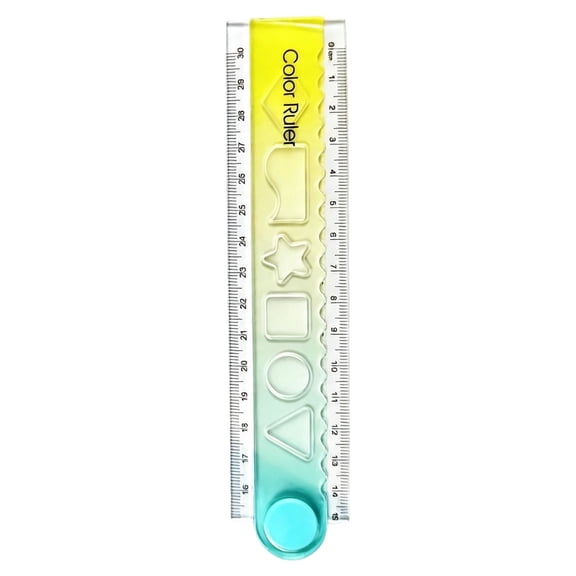 Folding Ruler, 6" To 12" Plastic Measuring Ruler, Multifunctional Drawing Ruler, Gradient Geometric Stencil Ruler, Art Drafting Straightedge, Portable Measuring Tools for Daily Handcraft Projects
